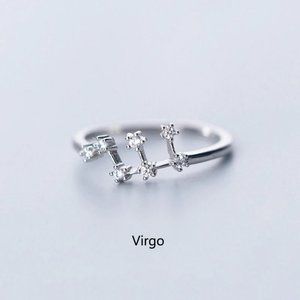 925 Sterling Silver Zodiac Resizable Ring-Virgo